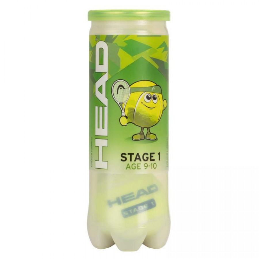 Bote de 3 Pelotas Head Stage 1 Verde