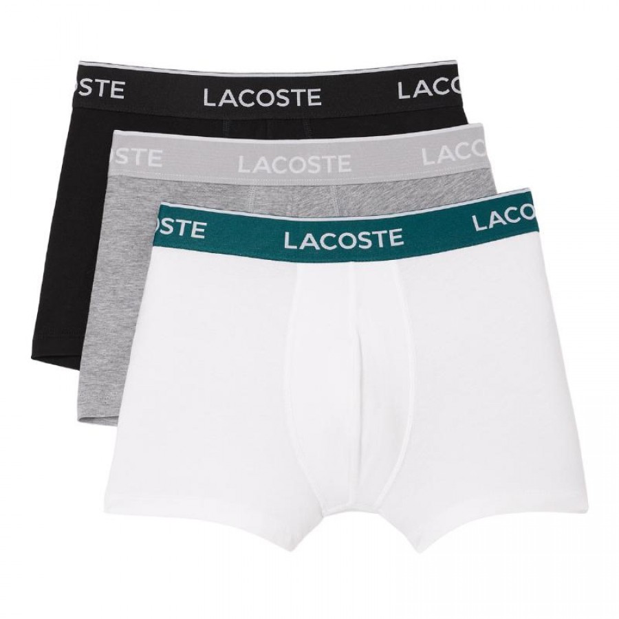 Boxers Lacoste Casual Negro Blanco Gris 3 Unidades