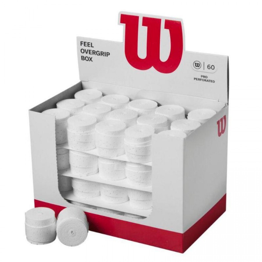 Caja Wilson Feel Pro Perforado Blanco 60 Overgrips