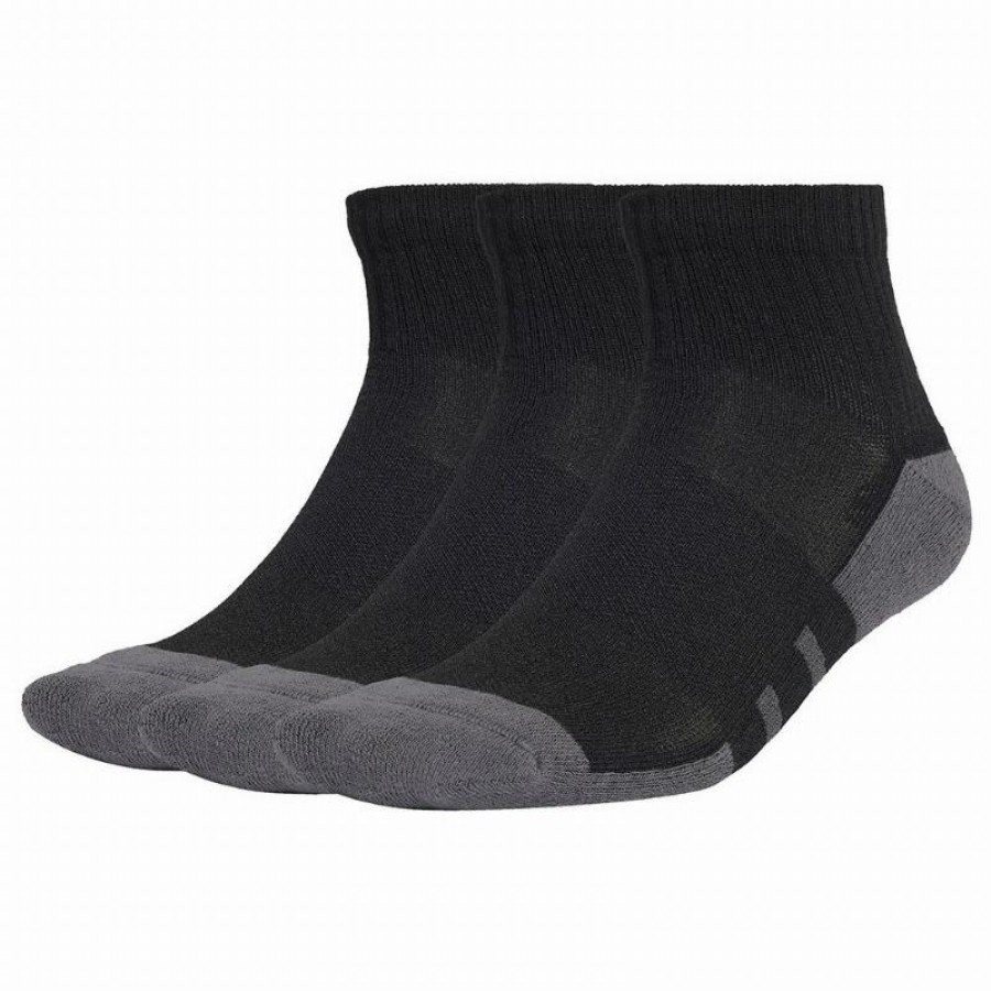 Calcetines Adidas Essentials Cushioned Quarter Negro Gris 3 Pares