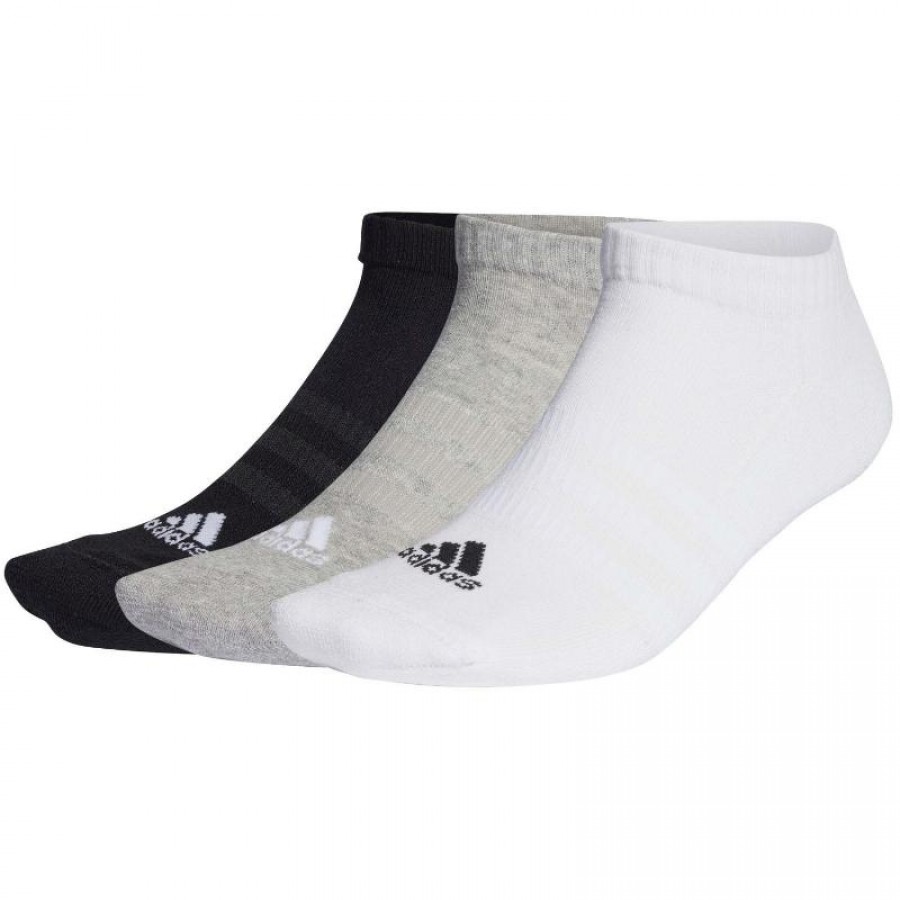 Adidas Chaussettes Bracelets de Cheville SPW Rembourre Noir Blanc Gris 3 Paires