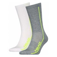 Head Performance Crew Socks White Lime Gray 2 Pairs