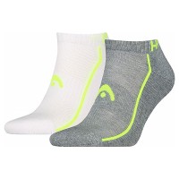 Head Performance Sneaker Chaussettes Blanc Gris Lime 2 Paires