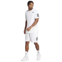 Camiseta Adidas Club 3 Stripes Blanco Negro