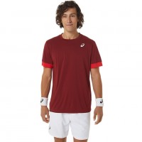 Camiseta Asics Court SS Top Burdeos Rojo