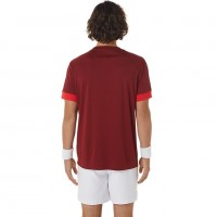 Camiseta Asics Court SS Top Burdeos Rojo