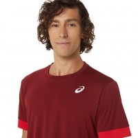 Camiseta Asics Court SS Top Burdeos Rojo