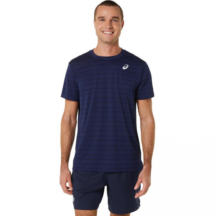 T-shirt Asics Court Stripe Marine Black