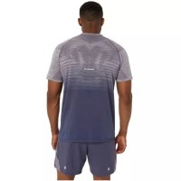 Camiseta Asics Seamless SS Top Gris Lavanda Azul Indigo