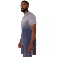 Camiseta Asics Seamless SS Top Gris Lavanda Azul Indigo