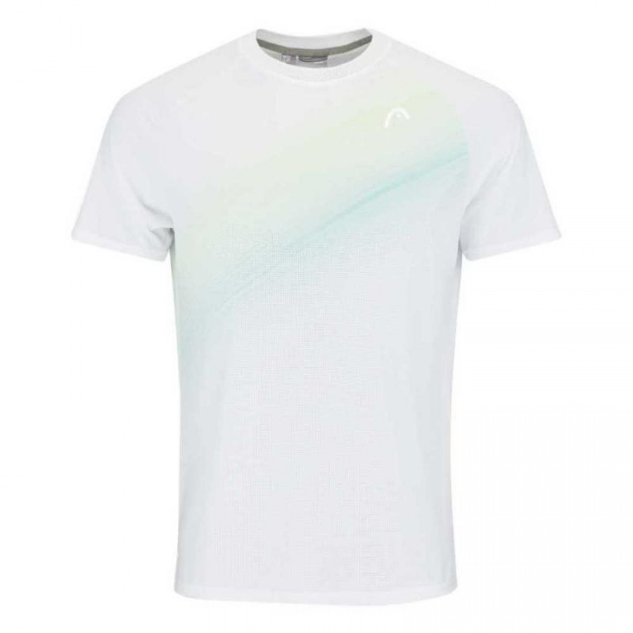 Head Performance T-shirt Blanc Vert Imprime