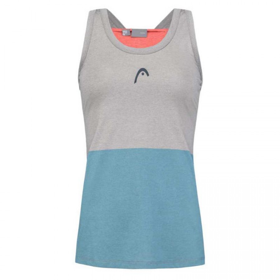 Camiseta Head Tech Top Gris Azul Electrico Mujer