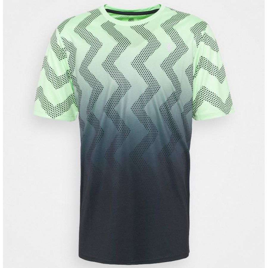 Camiseta Kswiss Hypercourt Print Crew Verde Neon Suave