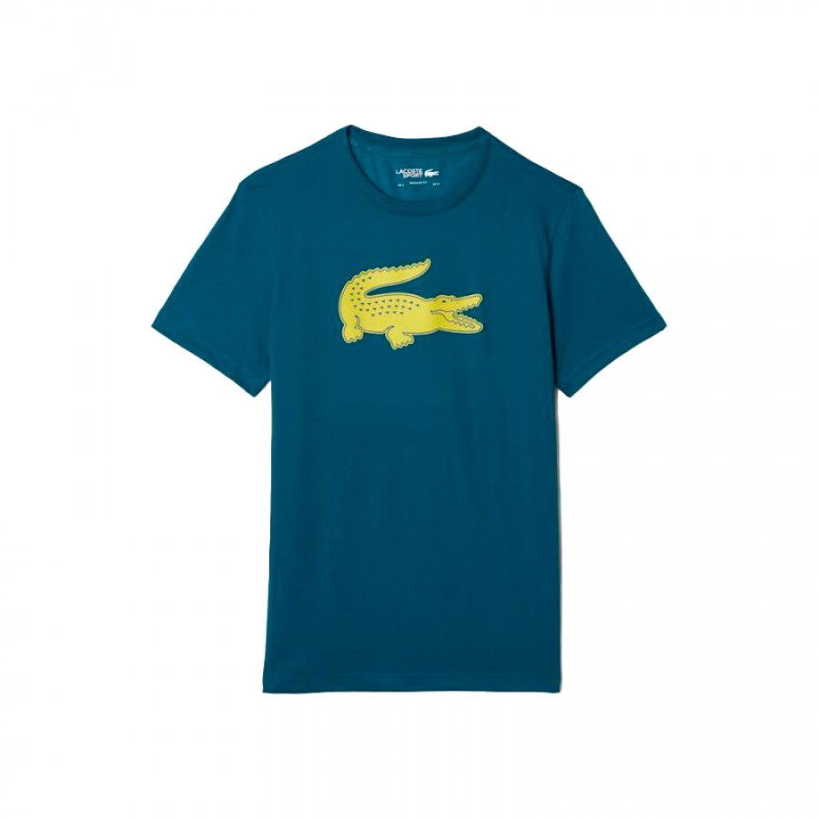 Camiseta Lacoste Sport Transpirable Verde Amarillo