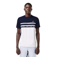 T-shirt Lacoste Ultra Dry Blanc Bleu Marine