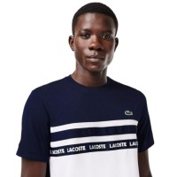 T-shirt Lacoste Ultra Dry Blanc Bleu Marine