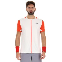 Camiseta Lotto Top IV Blanco Brillante Rojo Amapola