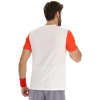 Camiseta Lotto Top IV Blanco Brillante Rojo Amapola