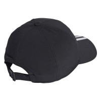 Gorra Adidas Aeroready Baseball 3 Bandas Negro Blanco