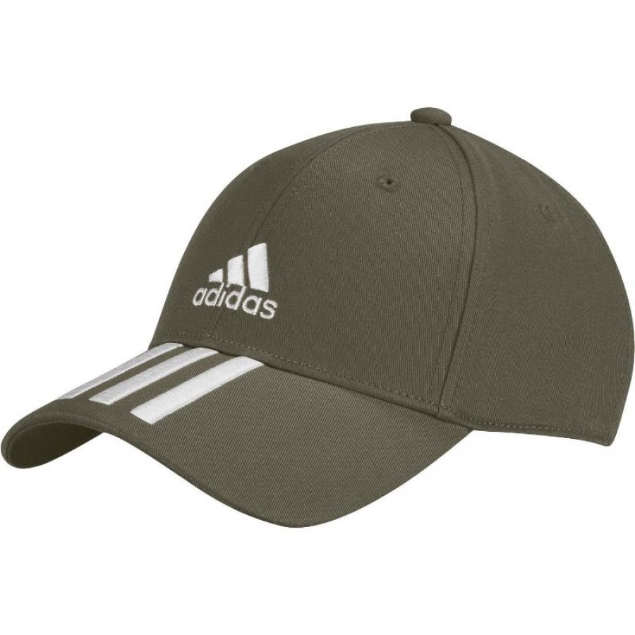 Gorra Adidas BaseBall 3 Stripes Verde Oliva Blanco