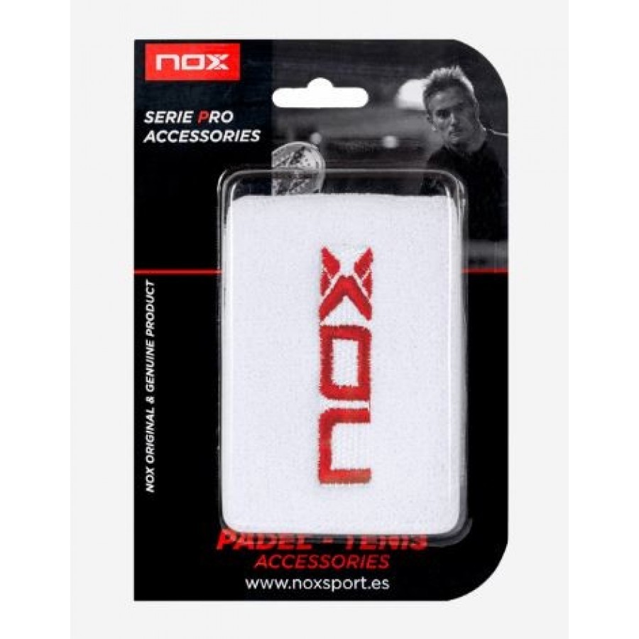 Nox White Red Logo Wristbands 2 Units - Barata Oferta Outlet