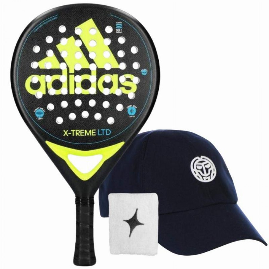 Raquette Adidas X-Treme Lime Black avec casquette et bracelet