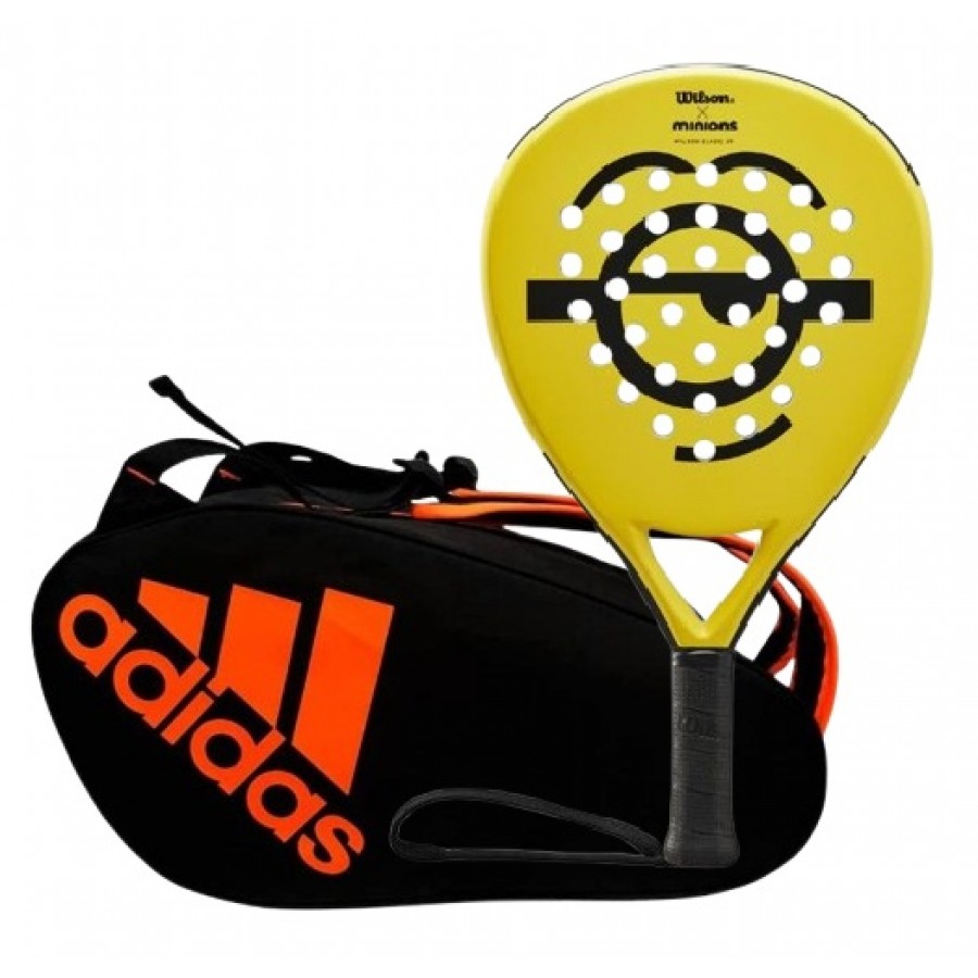 Raquette junior Wilson Minions Face Blade et sac de padel adidas orange