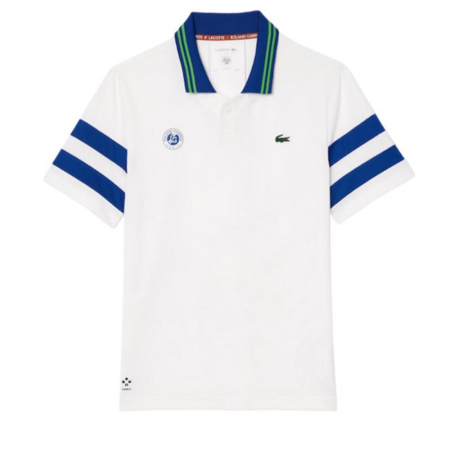 Polo Lacoste Roland Garros Medvedev Blanco Azul Marino