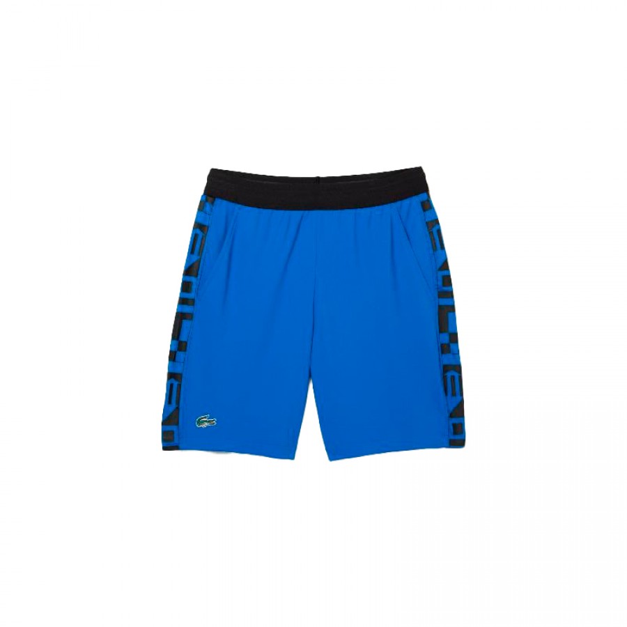 Short Lacoste Sport Azul Estampado