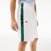 Short Lacoste Sport Rayas Laterales Blanco Verde