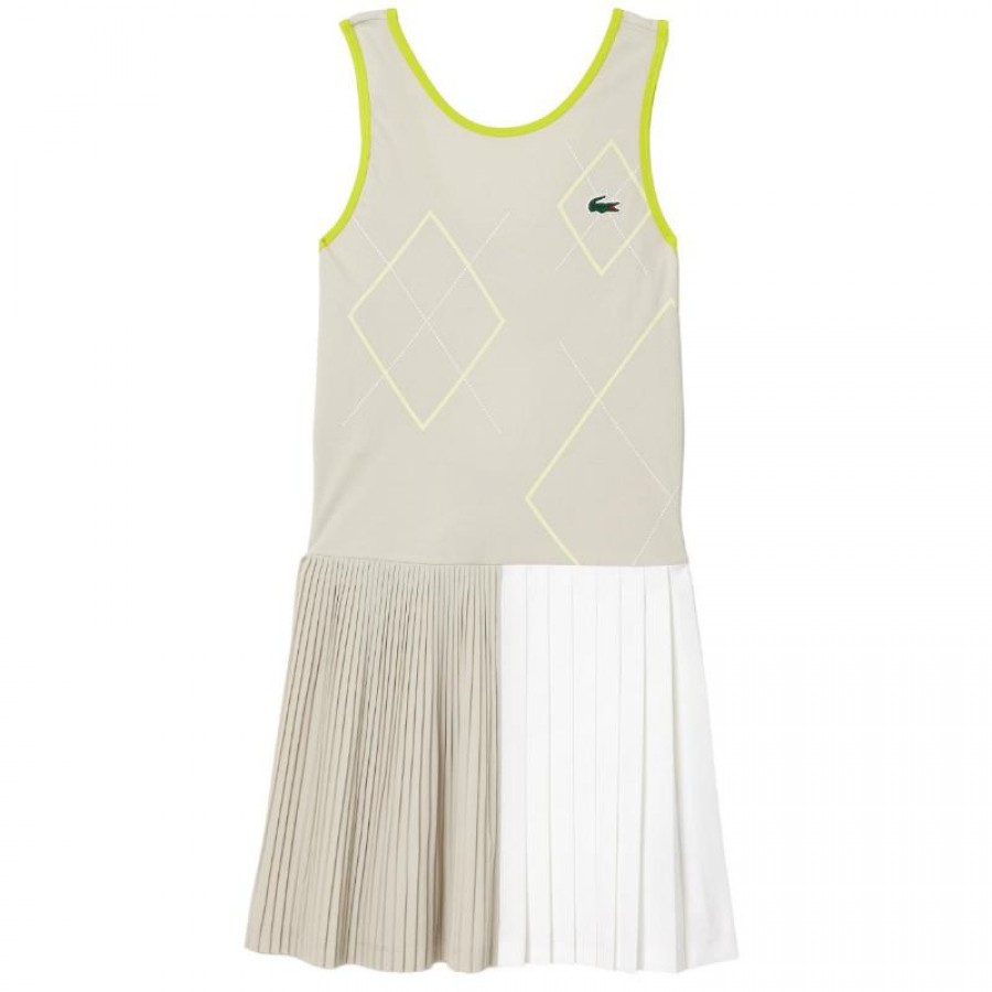 Vestido Lacoste Ultra Dry Gris Blanco Amarillo