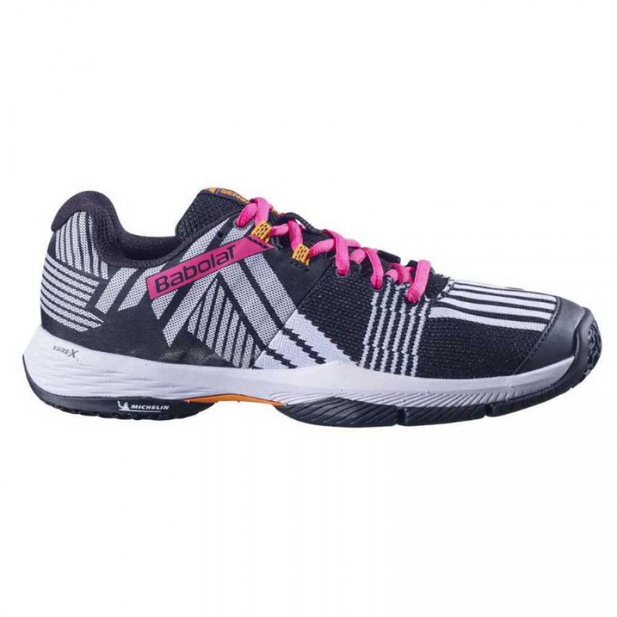 Zapatillas Babolat Sensa Blanco Negro Fucsia Mujer