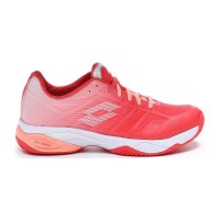 Chaussures Lotto Mirage 300 Rouge Fluor Saumon Blanc Femmes