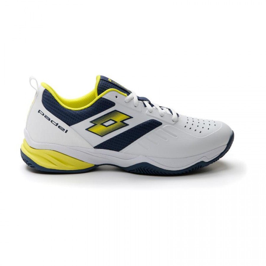 Baskets Lotto Superrapida 400 IV Blanc Jaune Acid Blue Denim